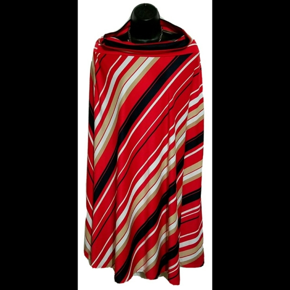 Spense Sweaters - Spense Stripe Mock Neck Poncho Cape Tunic Top Sz M